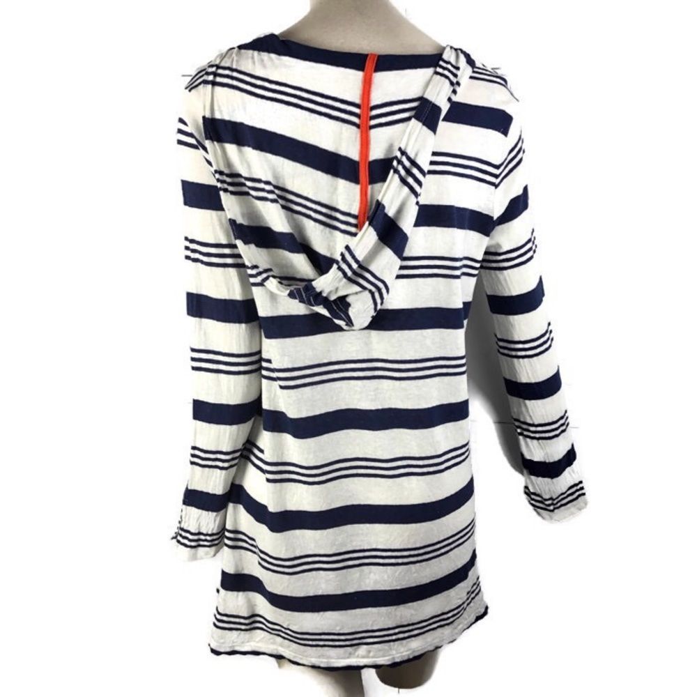 Soft Joie Gilby Linen Blend Tee Blue Ivory Stripe - Picture 2 of 4